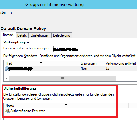 GPO-Sicherheitsfilterung